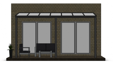 Preview: Überdachung mit VSG 8,76 mm matt, 5 x 2,5 m